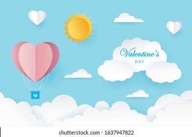 Valentine's day background in paper style
