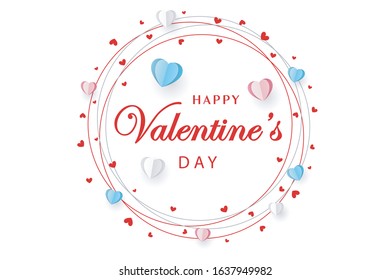 Valentine's day background in paper style