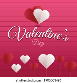 Valentines day background in paper style
