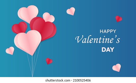 Valentines day background in paper style Free Vector