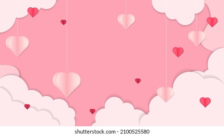 Antecedentes del día de San Valentín al estilo de papel Vector libre
