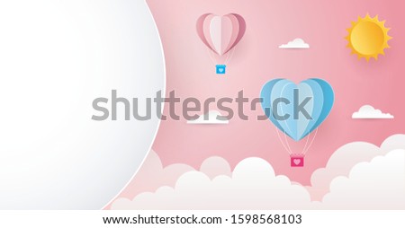 Valentine's day background in paper style