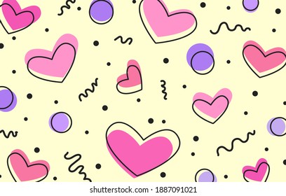 Valentine's day background with pastel hearts 