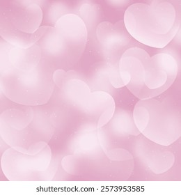 Valentines Day background with a pastel pink hearts design