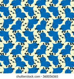 Valentine`s day background. Pattern with arrows and hearts.