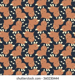 Valentine`s day background. Pattern with arrows and hearts.