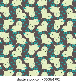 Valentine`s day background. Pattern with arrows and hearts.