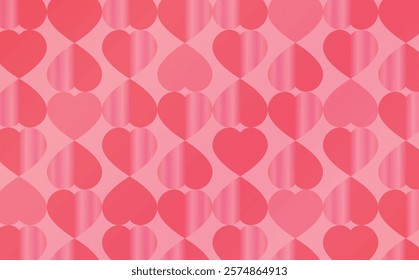 Valentine's Day background pattern with sparkling red hearts_backdrop for gift scenes etc.	