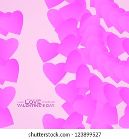 Valentines day background, pink hearts vector illustration - editable eps10.