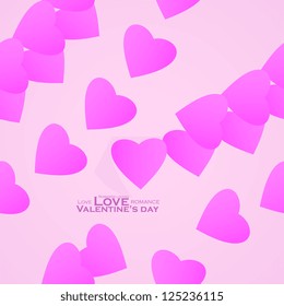 Valentines day background, pink hearts vector illustration - editable eps10.