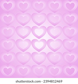 Valentine's day background with pink hearts. Vector illustration.