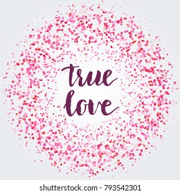 Valentine's Day background with pink hearts. Valentine border.