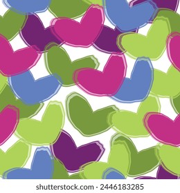 Valentines day background, print, vector template.  heart backdrop on white background.