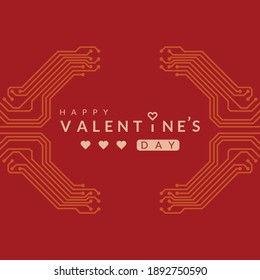 Valentinstag Hintergrund mit Leiterplattendesign.