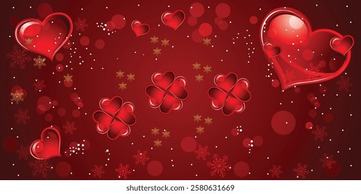 Valentines day background with product display and Heart Shape.
