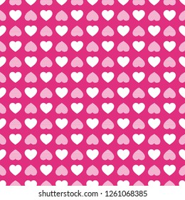 Valentine's Day background. Random hearts icons vector seamless pattern. Abstract repeated texture. Red hearts symbols. Good choice for wrapping paper, prints, Valentines Day design, greeting cards
