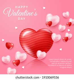 Valentine's day background with realistic heart