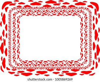 Valentines Day Background . rectangular tiny hearts border frame. design element