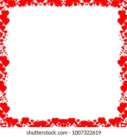 Valentines Day Background . rectangular tiny hearts border frame. design element