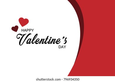 Valentine's day background with Red curve overlap and isolated white. Copy space. advertising, wallpaper, flyer, brochure, poster, banner, web. Vector illustration, love holiday style