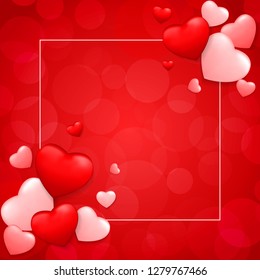 Valentine's day background with red heart pattern. Vector illustration. Posters, brochure, invitation, wallpaper, flyers, banners.