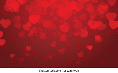 Valentines day background with red heart pattern. Vector illustration. Posters, brochure, invitation, wallpaper, flyers, banners.