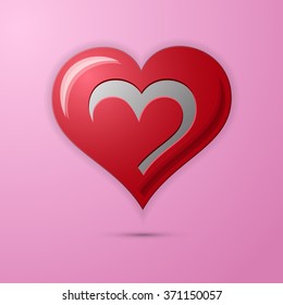 Valentines day background with red heart, Vector illustration EPS 10