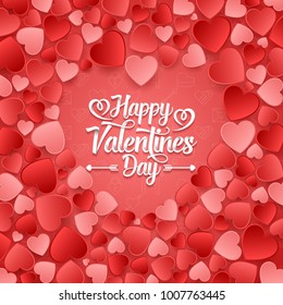 Valentine's day background with red hearts
