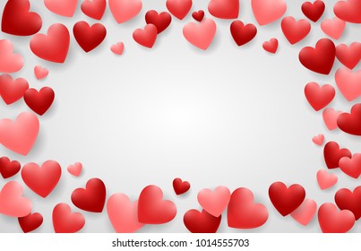 Valentine's day background with red hearts