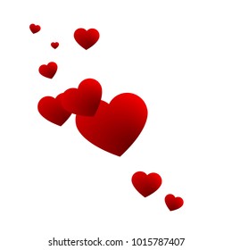 Valentine's Day background. red hearts. Flat lay, top view love concept. Beautiful.Love