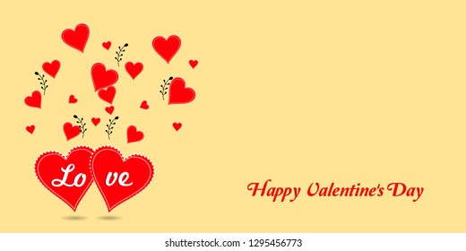 Valentine's Day background with red hearts for celebration of Valentine's Day.