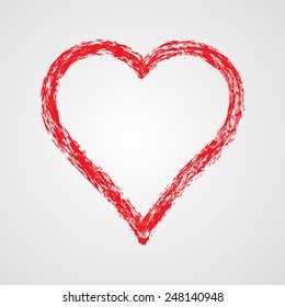 Valentines Day Background. Red Hearts Border Frame. 