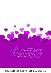 Valentines Day background with red hearts. Place for text. Happy valentines day. Vector illustration