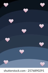 Valentine's Day background  With Red Hearts romantic mobile wallpaper Abstract modern colorful geometric backdrops vector illustration flat design for mobile wallpaper or background black background 