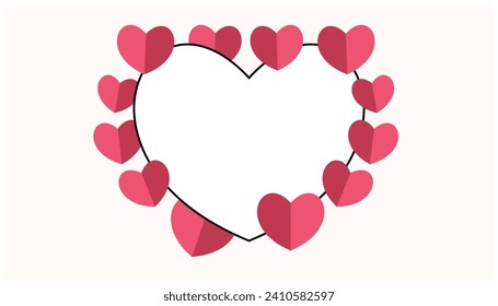 Valentine's day background with red and orange hearts. Vector illustration. International event background design element. Design elements for Valentine's Day