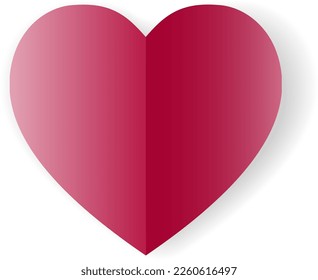 Valentine's day background with red and pink hearts like balloons on white background