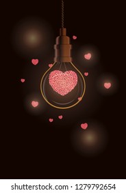 Valentines Day background with red and rose hearts