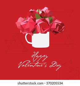 Valentines Day background with red roses
