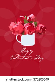 Valentines Day background with red roses