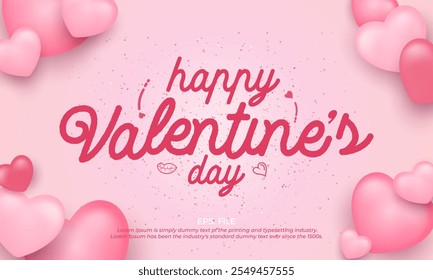 Valentine's Day background with romantic feel with hearts. Vector illustration