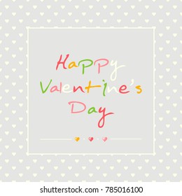  Valentines day background. Romantic pastel heart with colorful text pattern

