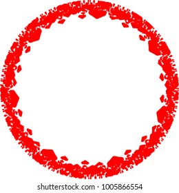 Valentines Day Background . rounded tiny hearts , Circle border frame . Design element