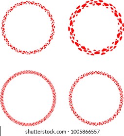 Valentines Day Background . rounded tiny hearts , Circle border frame . Design element