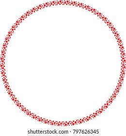 Valentines Day Background . rounded tiny hearts , Circle border frame . Design element
