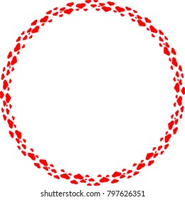 Valentines Day Background . rounded tiny hearts , Circle border frame . Design element
