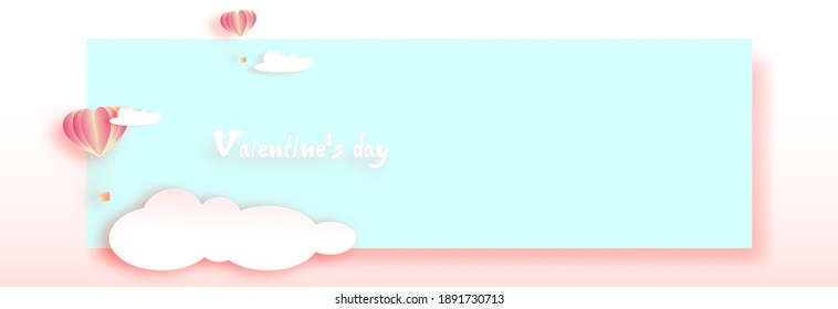 Valentines day background scene There are balls and clouds.