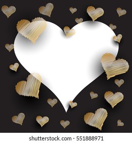 Valentine's Day background with scribbled hearts