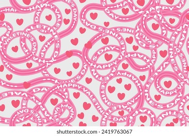 Valentine's Day background seamless pattern with seamless ribbon concept for background, greeting card, wrapping paper, fabric, cover, poster, etc.