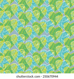 Valentines Day Background. Seamless pattern with hearts. Hand drawn illustration. EPS 8 vector file include