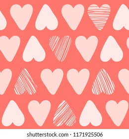 Valentine's day background. Seamless texture with hearts.